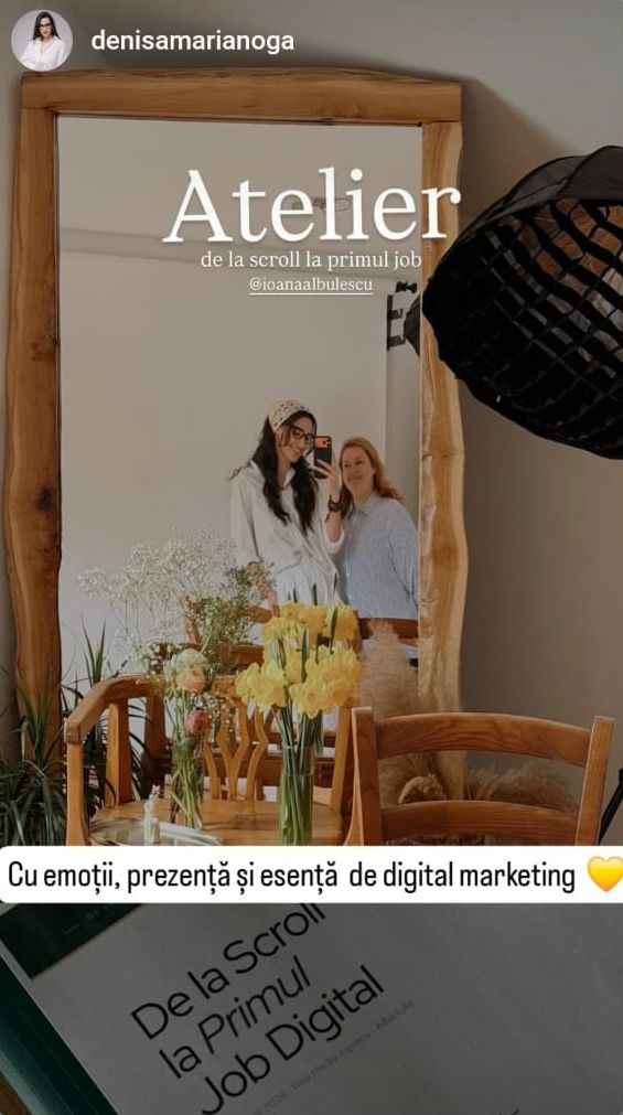 Ioana Albulescu și Denisa Maria Noga la atelier